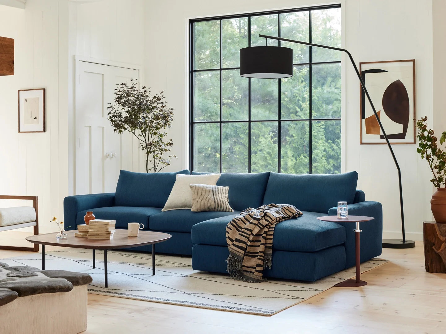 Cello Plush 2-Piece Sectional Sofa With Full Arm Chaise