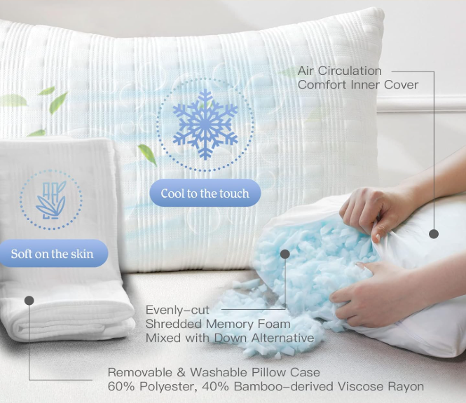 Adjustable Cooling Memory Foam Pillow