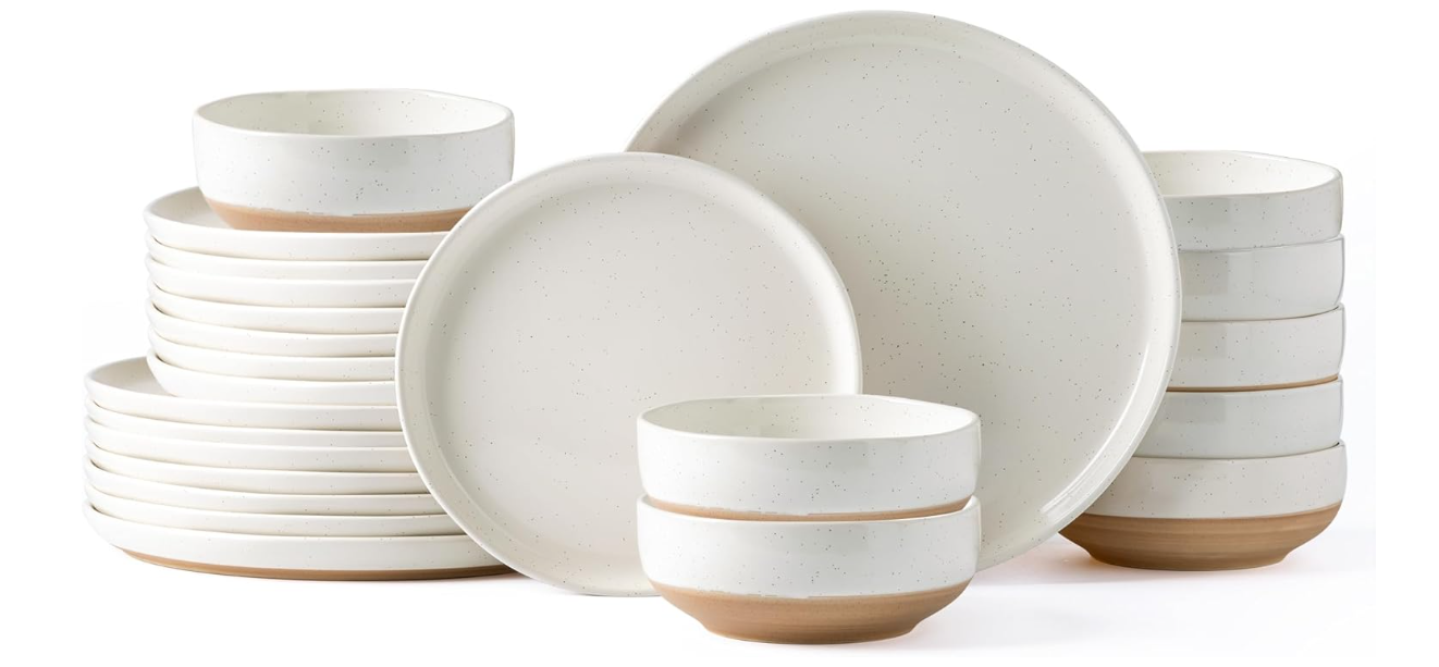 AmorArc Ceramic Handpainted Plates and Bowls Set Of 24