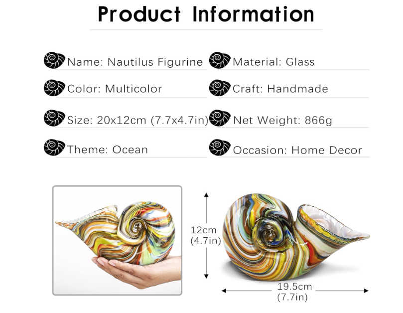 Glass Nautilus Conch Glass Art