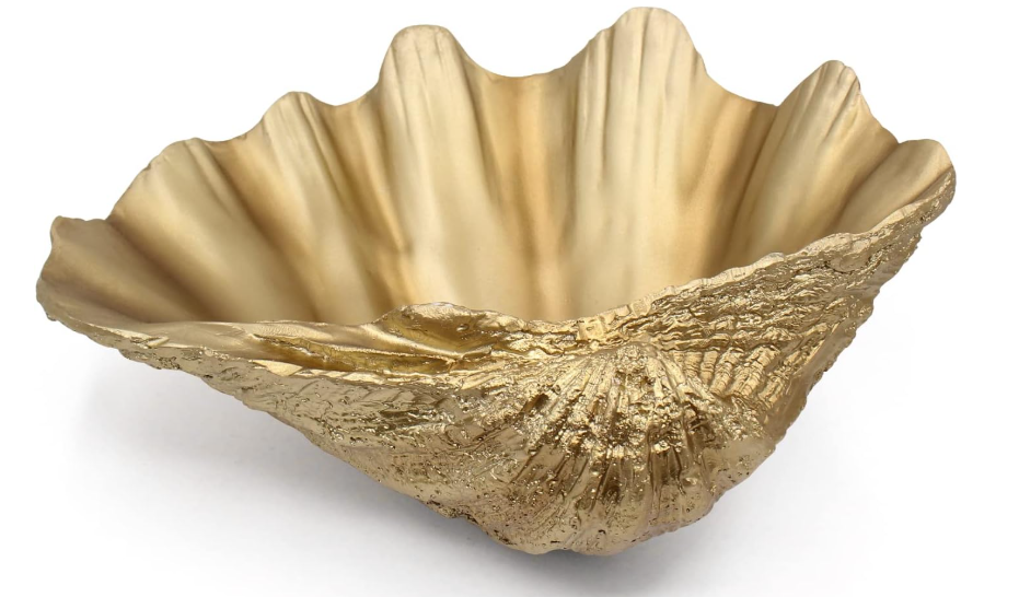 Gold Clam Shell Bowl Resin Seashell Gold Decoration