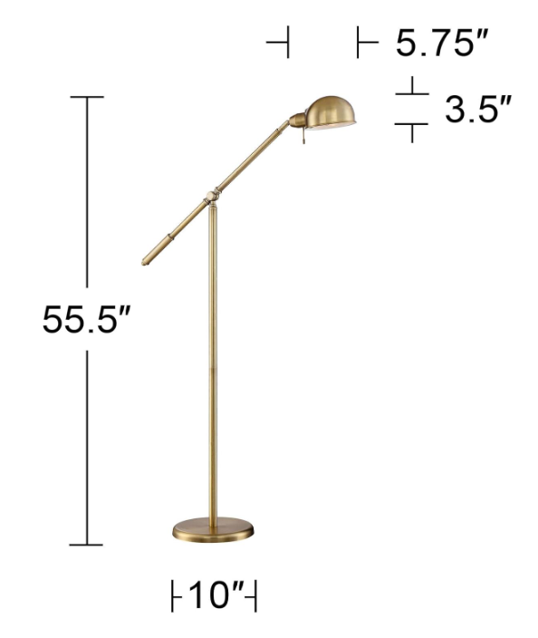 Dawson Traditional 55" Tall Standing Floor Lamp Gold