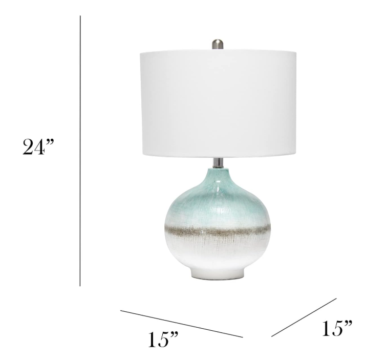 Elegant Designs Coastal Sea Glass Table Lamp 24"