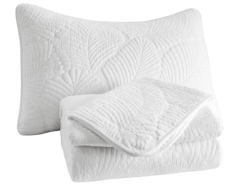 Brandream White Quilt Bedding Set Palm