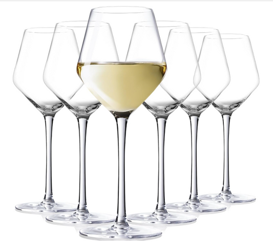 Hand Blown Crystal Wine Glasses Set Of 6