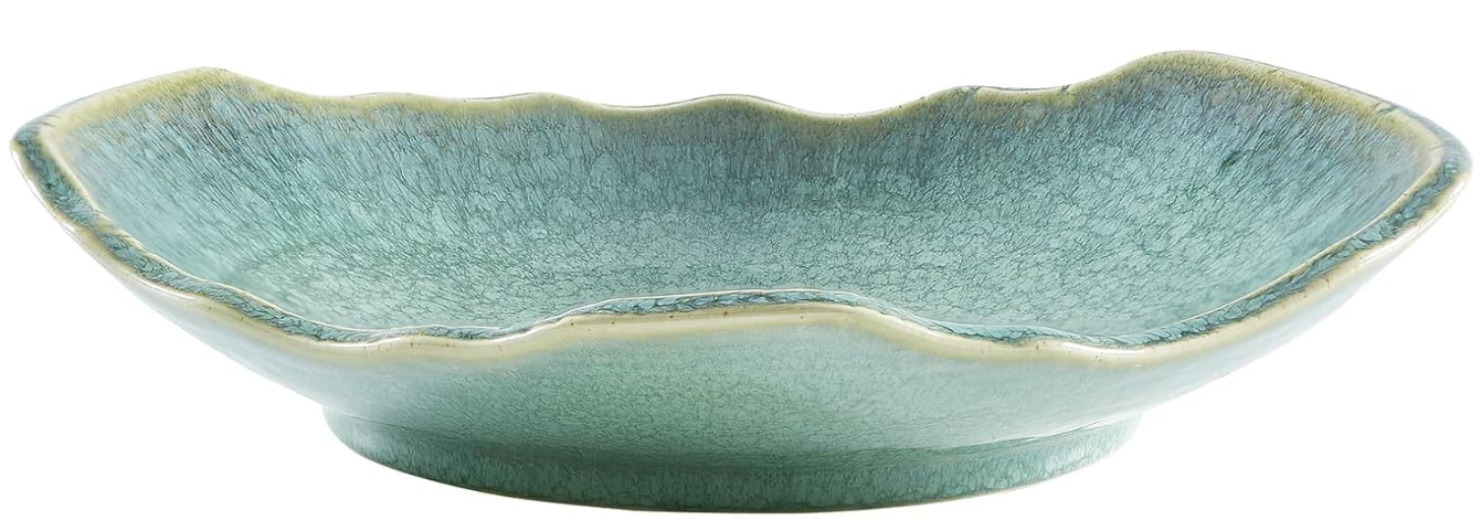 Ceramic Decorative Dish, 12'' Large Green Decorative Bowl