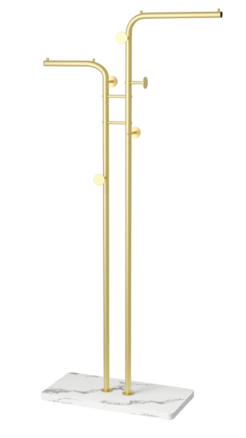 Freestanding Metal Coat Rack Gold