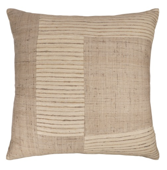 Geometric Hand-Woven 100% Silk Decorative Pillow 24 x 24"