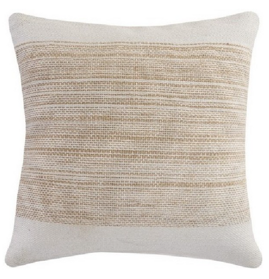 Farmhouse Hand-Woven Natural White Pillow 20 x 20"