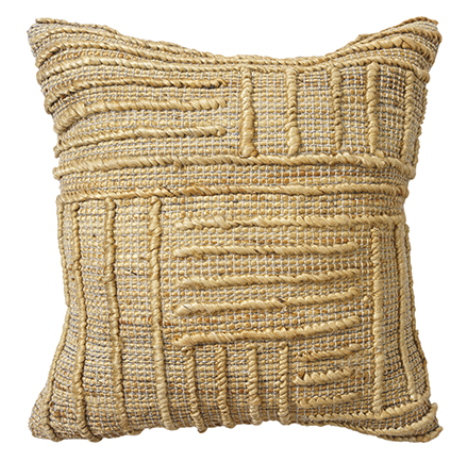 Natural Jute Decorative Pillow 22 x 22"
