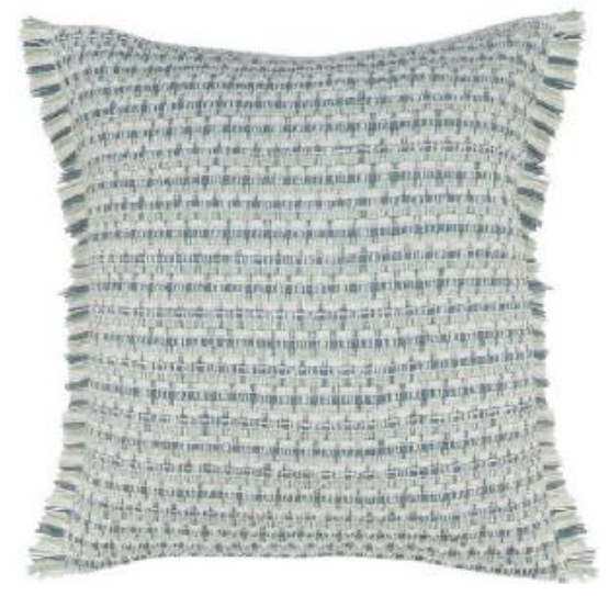 Hand-Woven Sweet Blue Decorative Pillow 24 x 24"