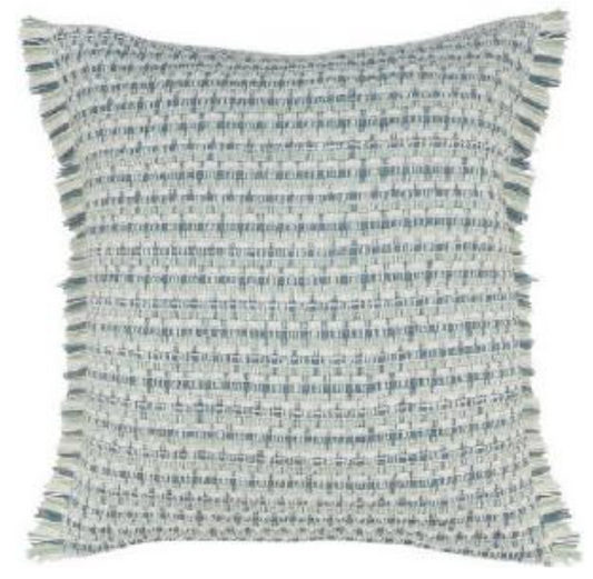 Hand-Woven Sweet Blue Decorative Pillow 24 x 24"