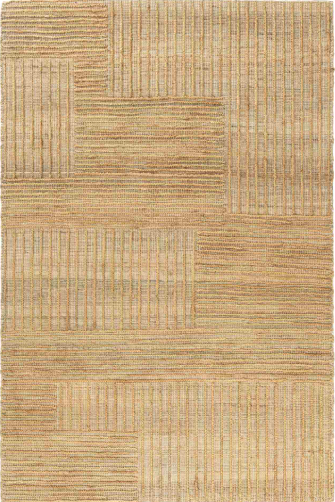 Hand Woven Jute and Cotton Striped Rug