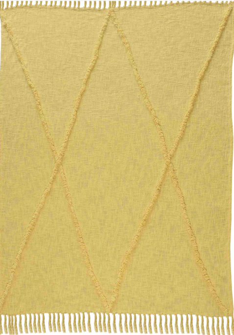 Hand Woven Modern 100% Cotton Throw 50 x 60"