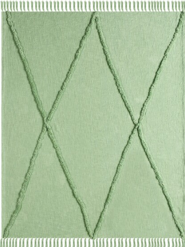 Hand Woven Modern 100% Cotton Throw 50 x 60"