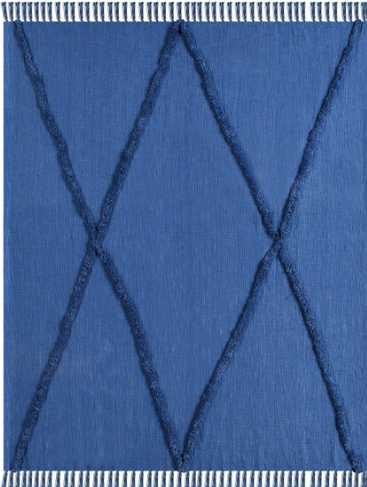 Hand Woven Modern 100% Cotton Throw 50 x 60"