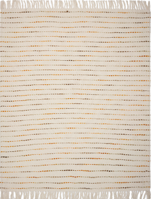 Hand Woven Modern Striped Cotton Throw 50 x 60"