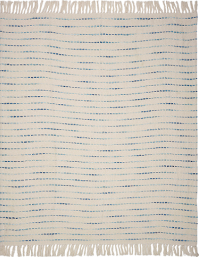 Hand Woven Modern Striped Cotton Throw 50 x 60"