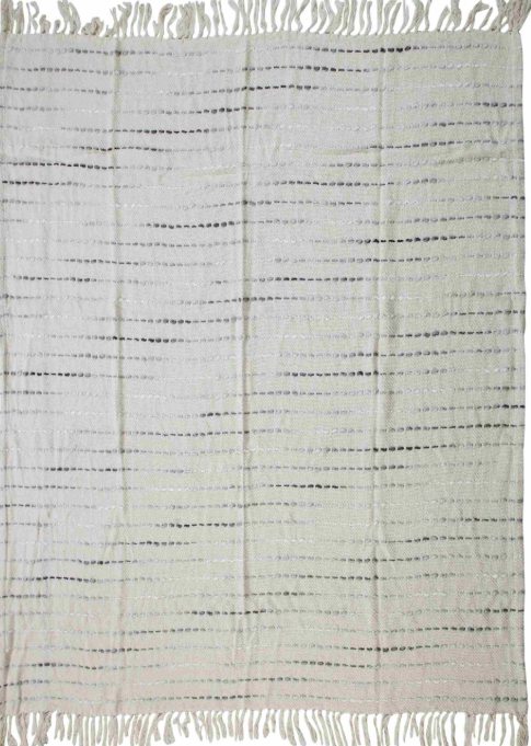 Hand Woven Modern Striped Cotton Throw 50 x 60"