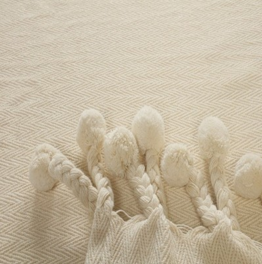 Hand Woven Chevron 100% Cotton Throw 50 x 60"