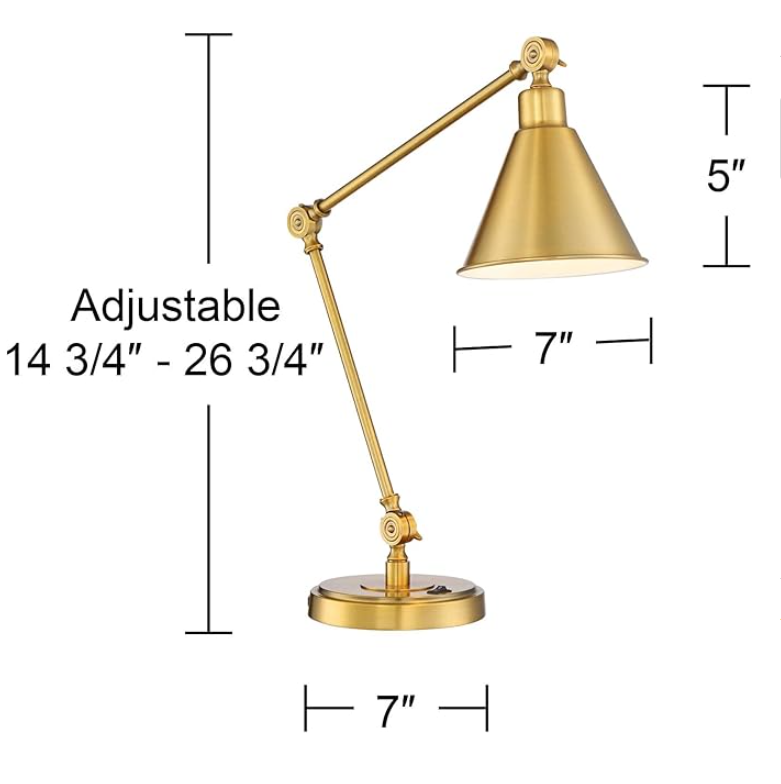 Modern Desk Lamp Brass Gold Metal