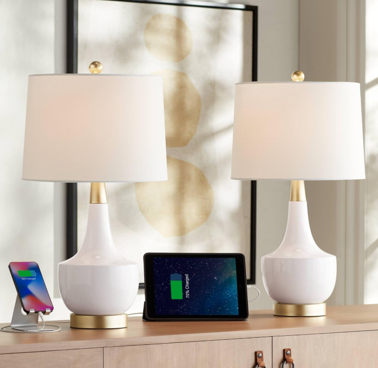 Nesbit 25" High Gold Ceramic Table Lamp