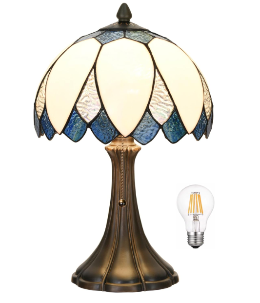 Blue & White LotusTiffany Table Lamp
