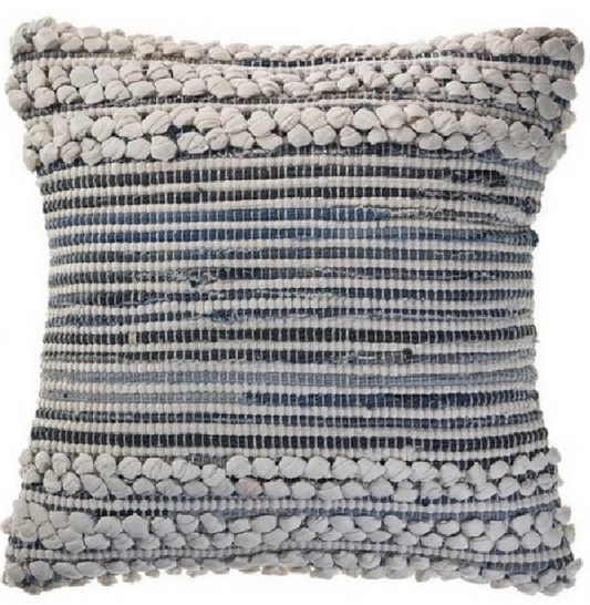 Hand Woven Cotton Striped Cushion 20x20"