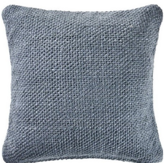 Frost Blue Cotton Pillow 20 x 20"