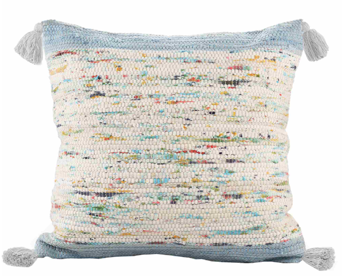 Hand-Woven 100% Cotton Sky Pillow 20 x 20"