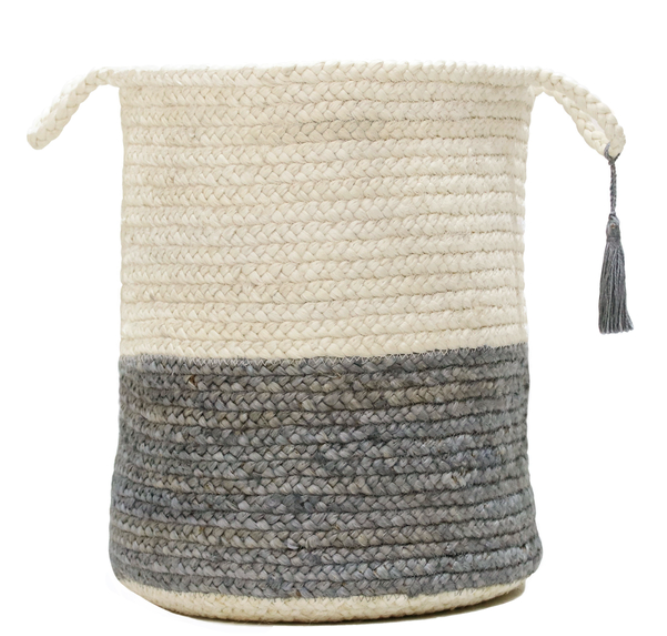 Hand Stitched 100% Jute Basket Multi