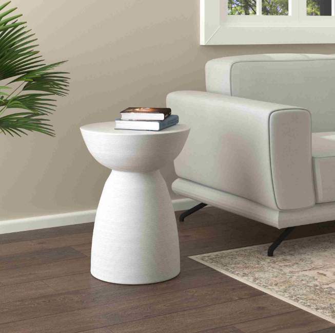 Mango Wood Side Table White