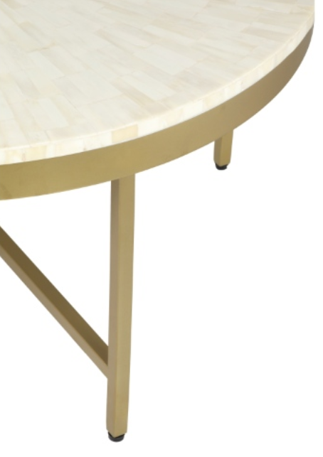 Hand Made Gold White Coffee Table 36"