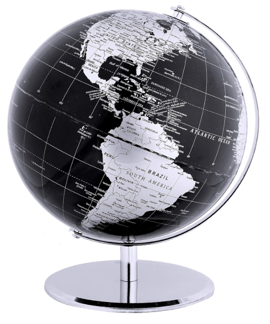 Metallic World Globe Stainless Steel Black
