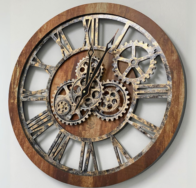 Vintage Industrial Rustic Wall Clock 24 inch