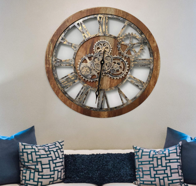 Vintage Industrial Rustic Wall Clock 24 inch