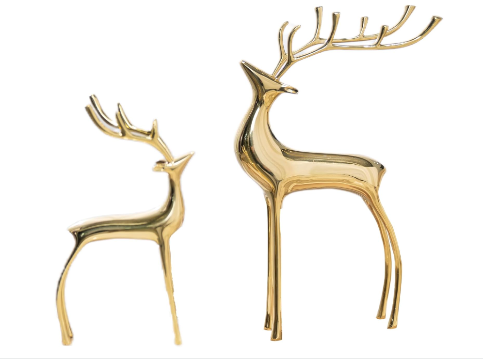 Pure Copper Reindeer Figurine Set of 2
