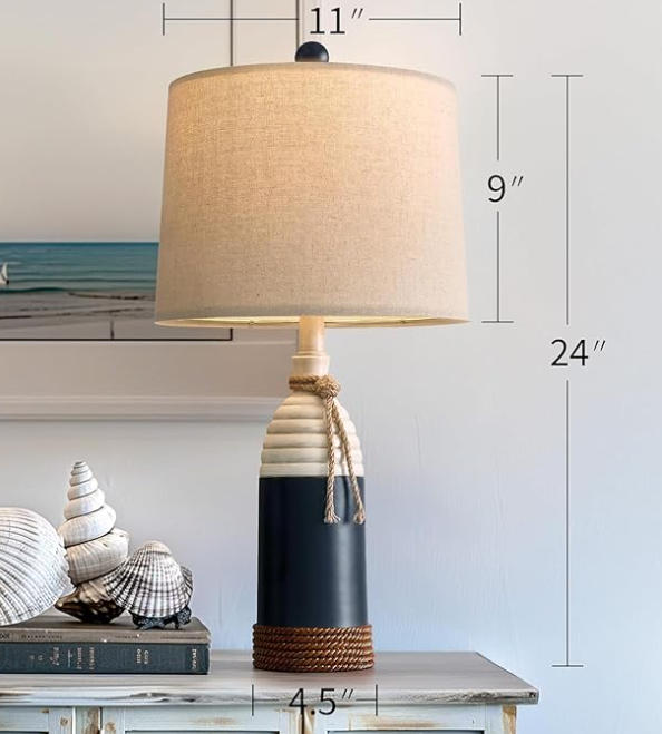 Coastal Navy Blue Table Lamp