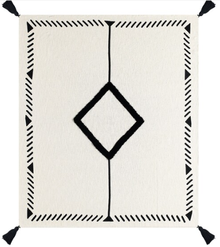 Hand Woven 100% Cotton Bordered Throw