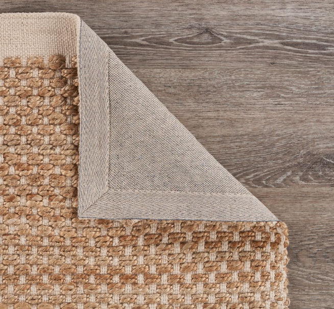 Hand Woven Jute and Cotton Natural Rug