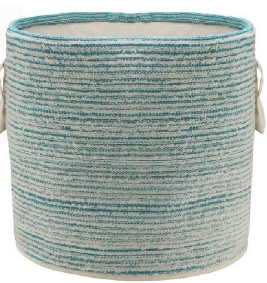 Hand Made Cotton Laundry Basket Aqua