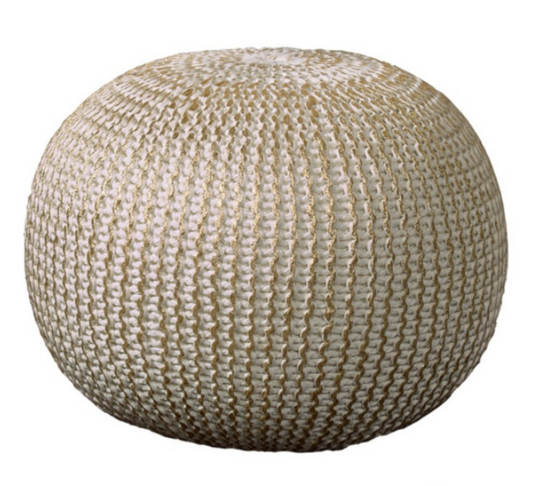 Hand-Made Bone-Gold Pouf