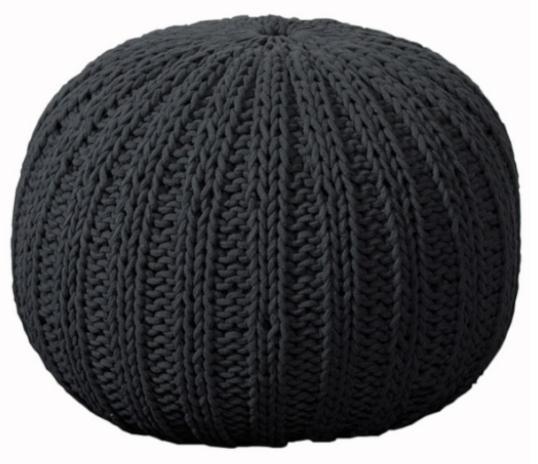 Hand-Made Charcoal Cotton Pouf