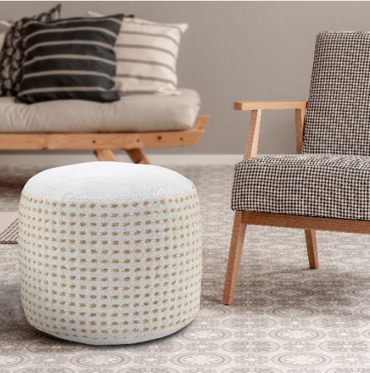 Hand-Made Jute Cotton Pouf
