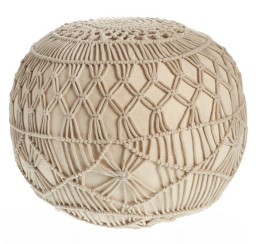Hand-Made 100% Cotton Round Ottoman