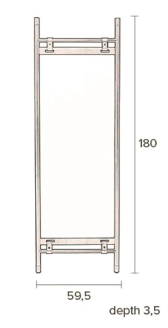 Riva Mirror Beach Wood 180cm