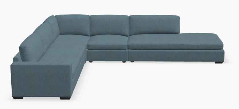 Ensemble Track Arm Sectional Sofa With Bumper End
