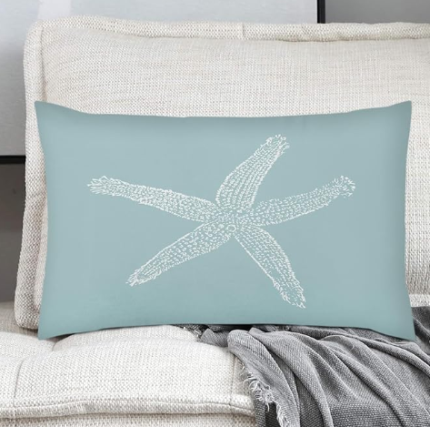 Decorative Starfish Pillow 12x20"