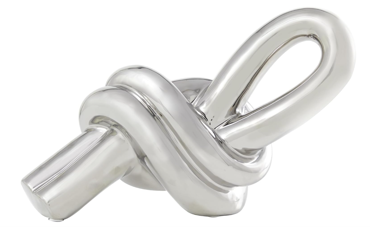 Ceramic Knot Sculpture Silver