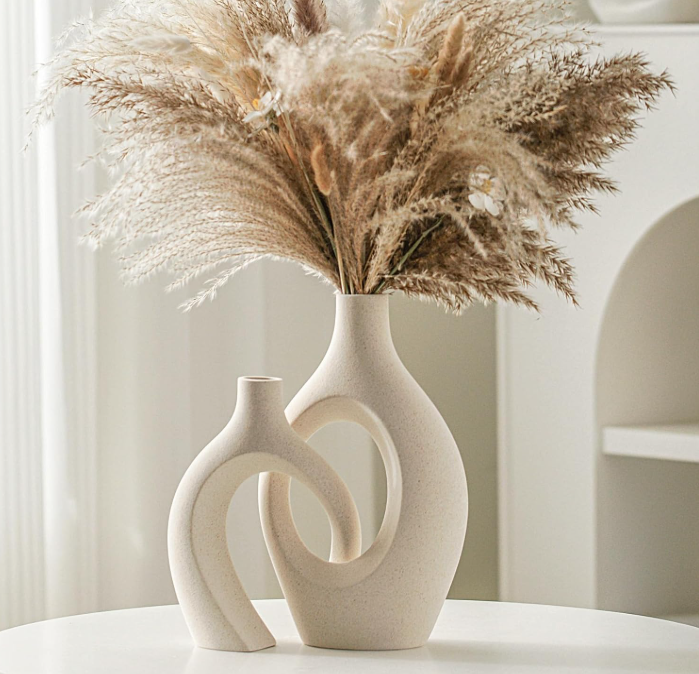 Hollow Ceramic Vase Set of 2
